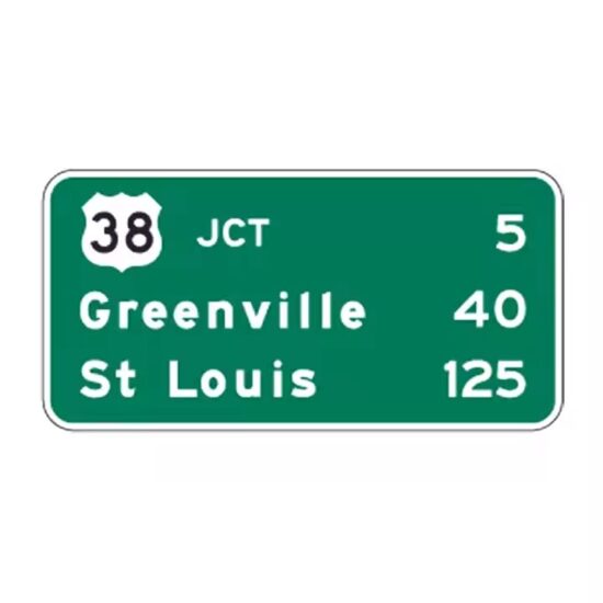 Custom Reflective Highway Guide Sign for Road Navigation

