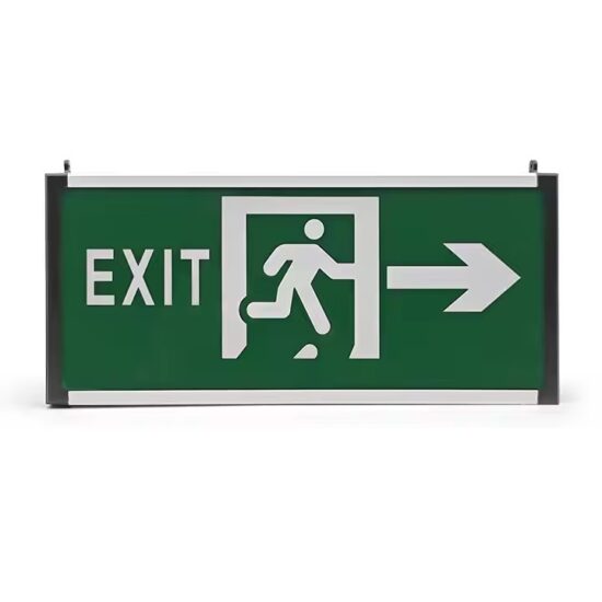 Indoor Wall-Mounted LED Emergency Exit Sign with Green Illumination