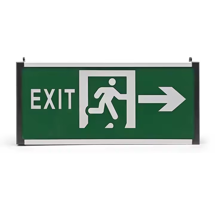 Indoor Wall-Mounted LED Emergency Exit Sign with Green Illumination