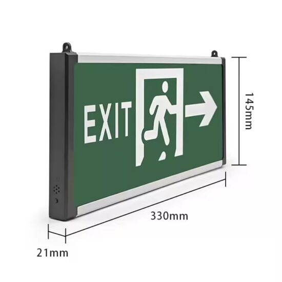 Indoor Wall-Mounted LED Emergency Exit Sign with Green Illumination