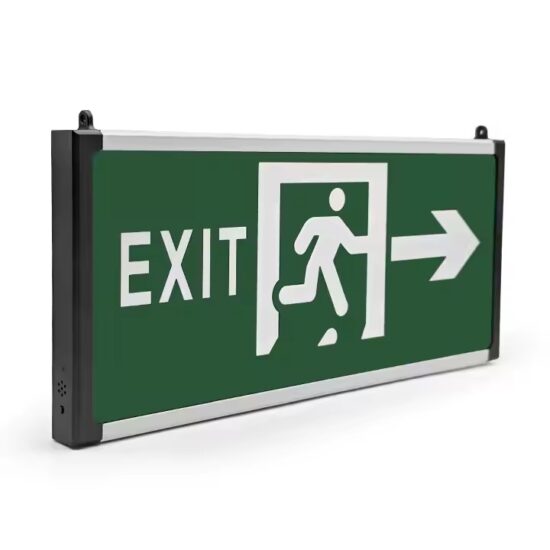 Indoor Wall-Mounted LED Emergency Exit Sign with Green Illumination