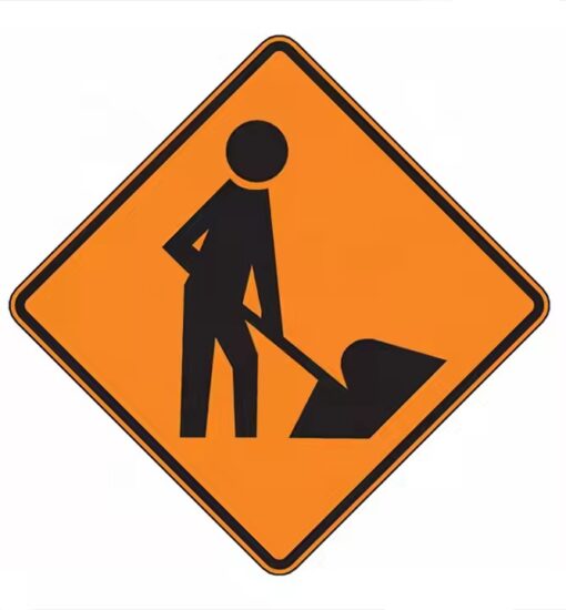 High-Visibility Reflective Construction Sign