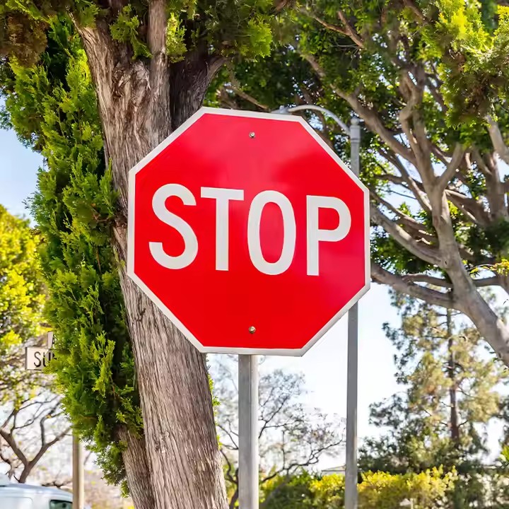 Reflective STOP sign for traffic safety and road control projects
