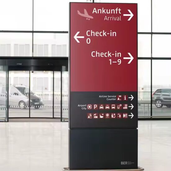 Airport Wayfinding Direction Sign Installed in Departure Terminal
