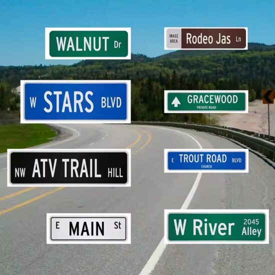 Personalized Reflective Street Name Sign with Custom Text