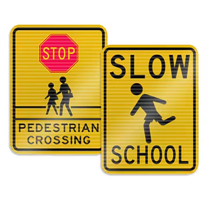 Factory Direct Reflective Road Warning Sign for School Zone Safety