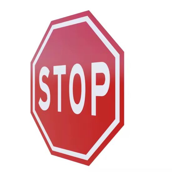High-visibility outdoor aluminum STOP sign with reflective surface