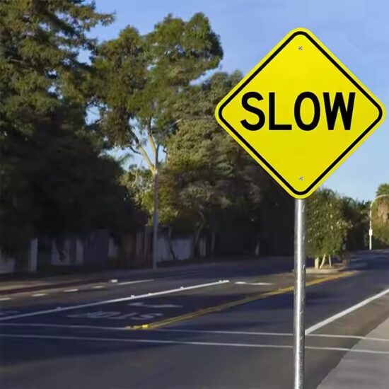 Reflective Outdoor School Zone Traffic Safety Sign for Pedestrian Protection