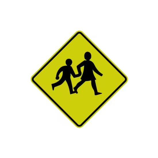 Reflective Outdoor School Zone Traffic Safety Sign for Pedestrian Protection