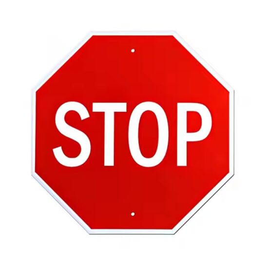 Durable aluminum STOP sign with reflective surface for road safety