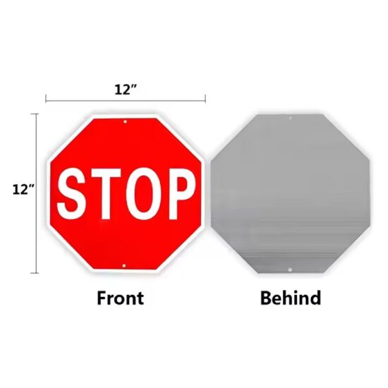 Durable aluminum STOP sign with reflective surface for road safety