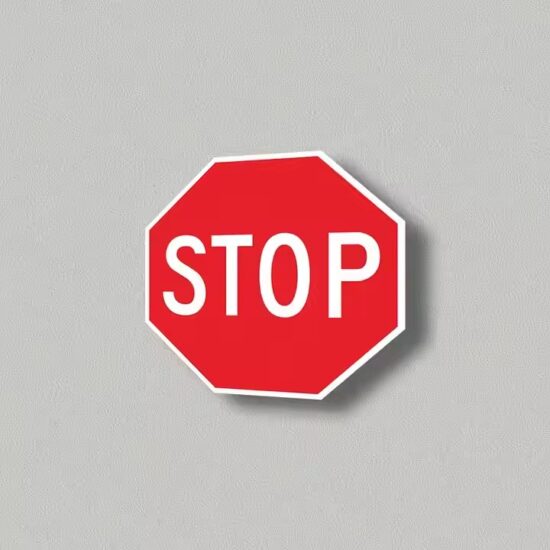 Durable customizable STOP sign with reflective coating for road safety