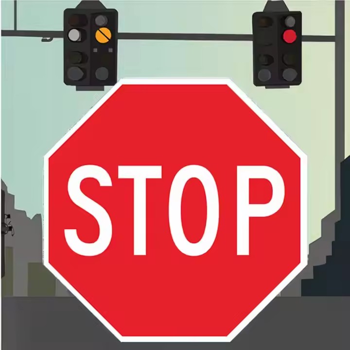Durable customizable STOP sign with reflective coating for road safety
