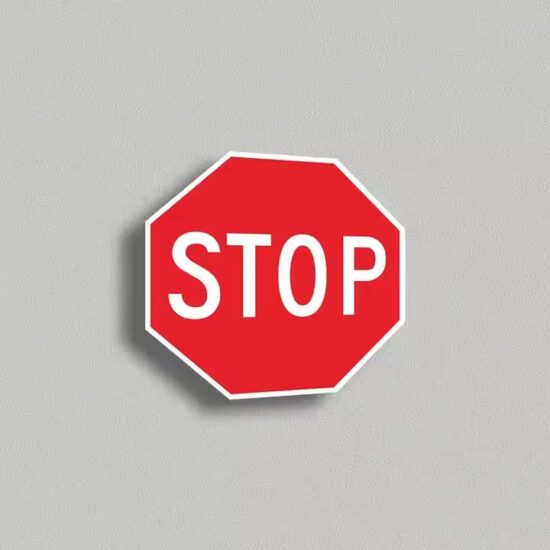 Durable customizable STOP sign with reflective coating for road safety