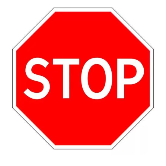 High-visibility reflective STOP sign with durable aluminum base for traffic safety
