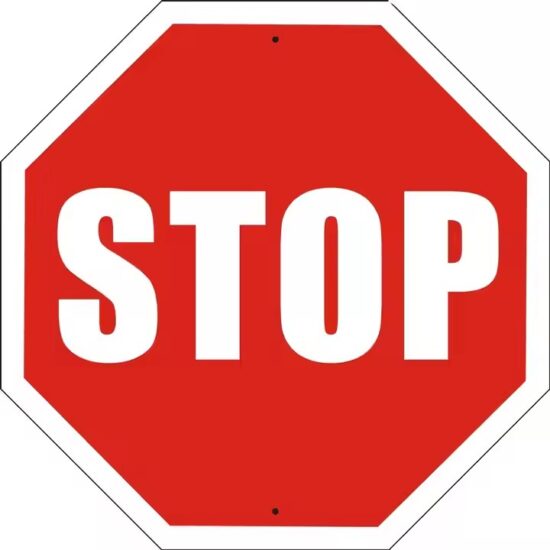 High-visibility reflective STOP sign with durable aluminum base for traffic safety
