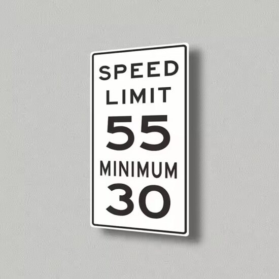Reflective Traffic Speed Limit Sign for Outdoor Road Safety Use