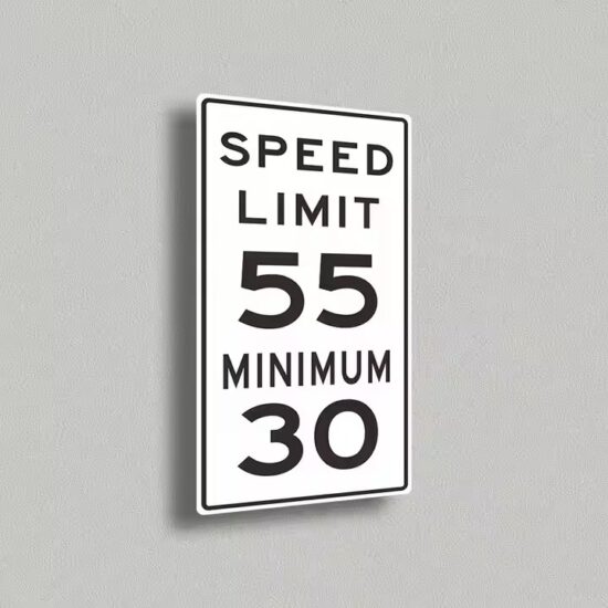 Reflective Traffic Speed Limit Sign for Outdoor Road Safety Use