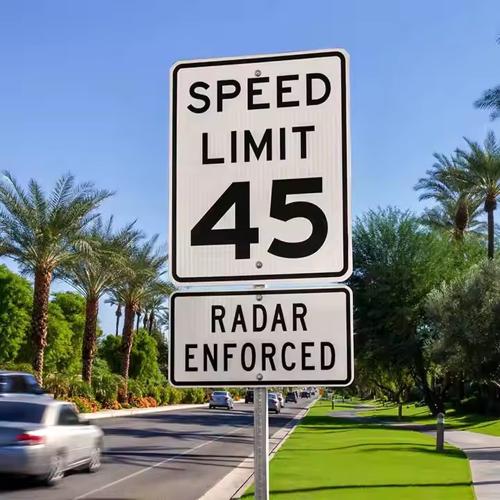 Reflective Traffic Speed Limit Sign for Outdoor Road Safety Use