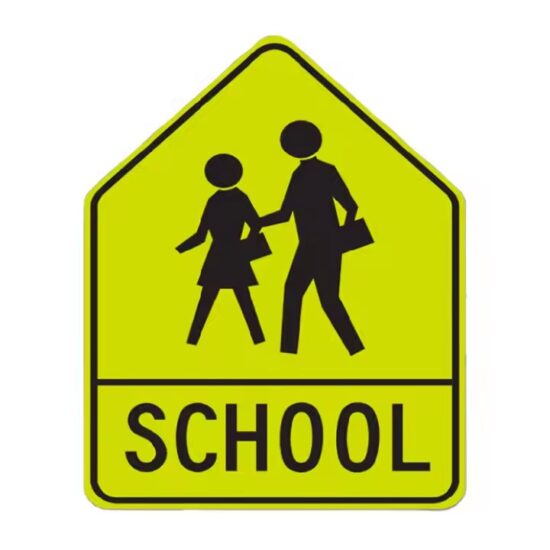 Reflective Custom School Warning Sign for Pedestrian Safety