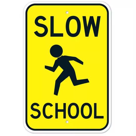 High-Quality Reflective School Zone Warning Sign for Child Pedestrian Safety