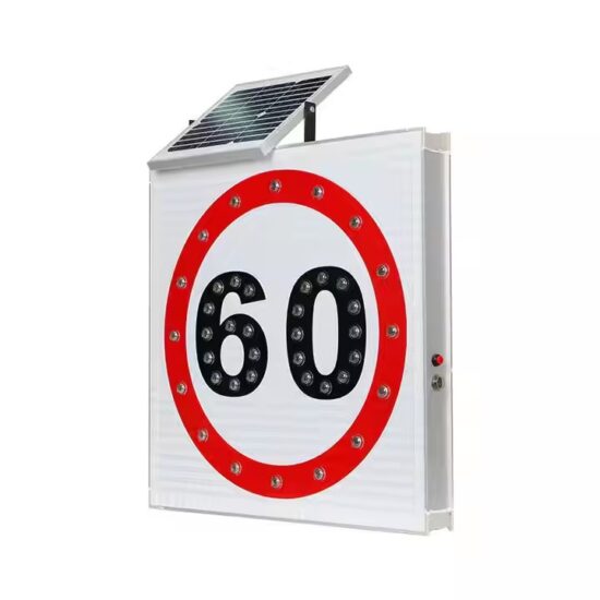 Solar Powered LED Flashing Speed Limit Sign for Road Safety