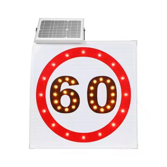 Solar Powered LED Flashing Speed Limit Sign for Road Safety