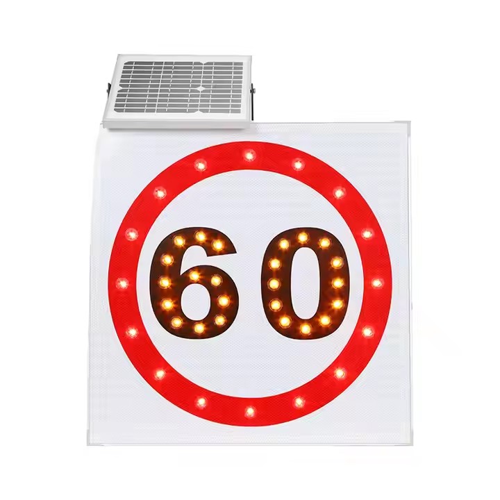 Solar Powered LED Flashing Speed Limit Sign for Road Safety