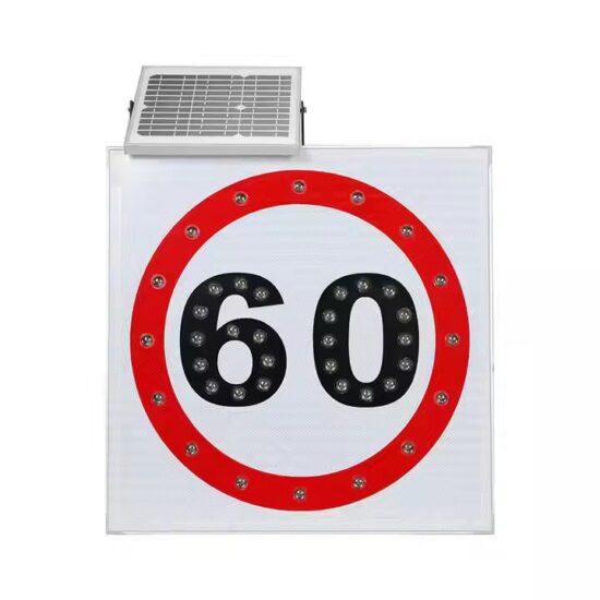 Solar Powered LED Flashing Speed Limit Sign for Road Safety
