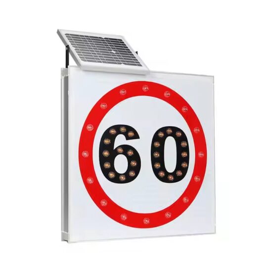 Solar Powered LED Flashing Speed Limit Sign for Road Safety