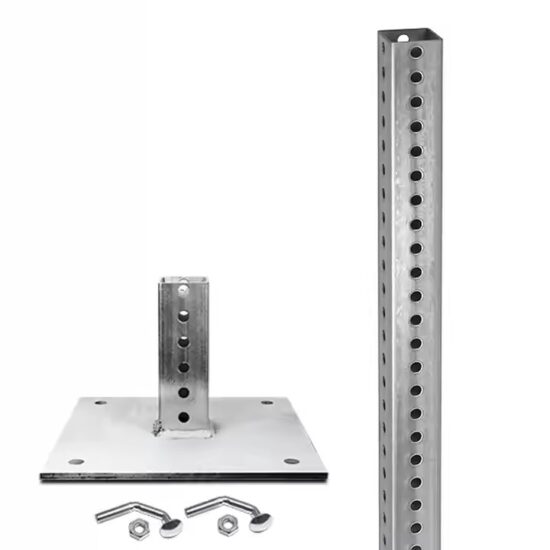 Square Metal Base for Traffic Sign Mounting


