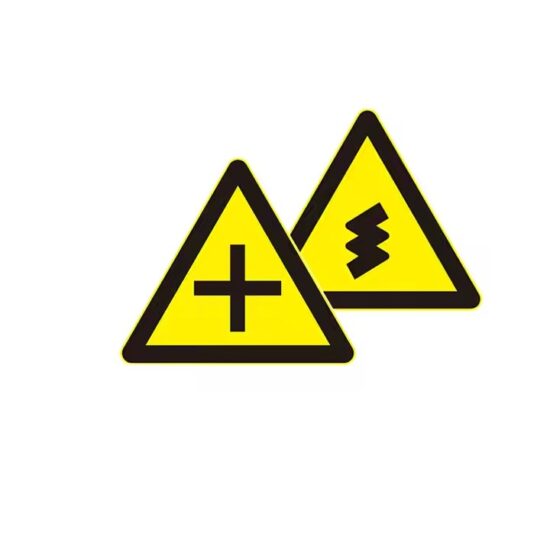 High-Visibility Yellow Black Triangular Traffic Warning Sign for Road Safety