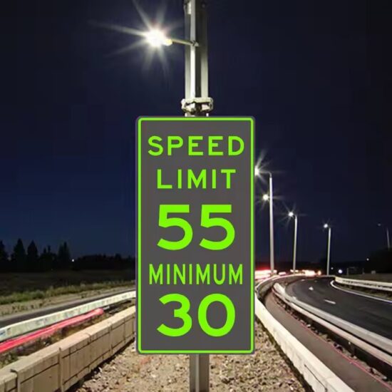 Reflective custom speed limit road safety sign
