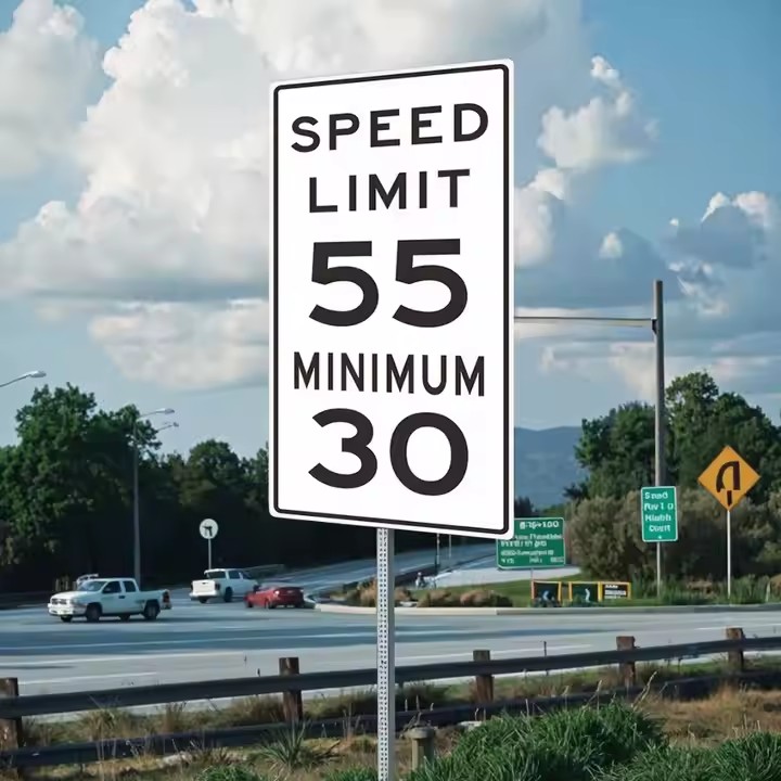 Reflective custom speed limit road safety sign