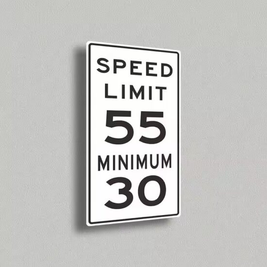 Reflective custom speed limit road safety sign