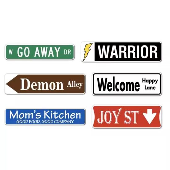 Reflective metal safety road sign for outdoor traffic control