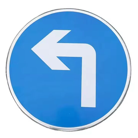 Custom Aluminum Traffic Warning Guide Sign Installed on Roadside