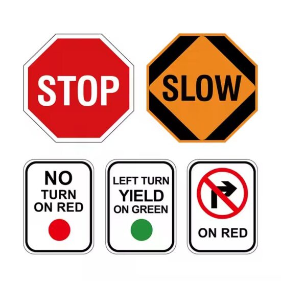 Custom Patterned Reflective Warning Traffic Road Sign