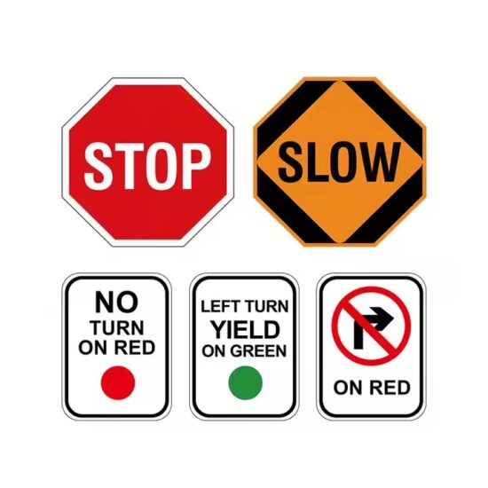 Custom aluminum reflective traffic safety signs with high visibility