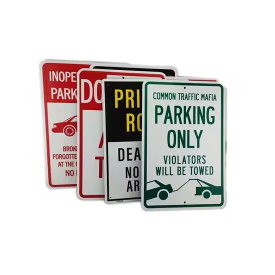 Custom reflective traffic signs with high visibility for road safety