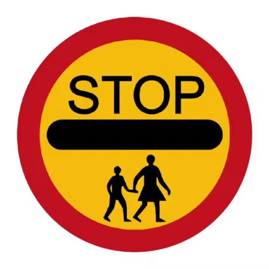 Custom Reflective School Zone Traffic Safety Sign Installed on Roadside