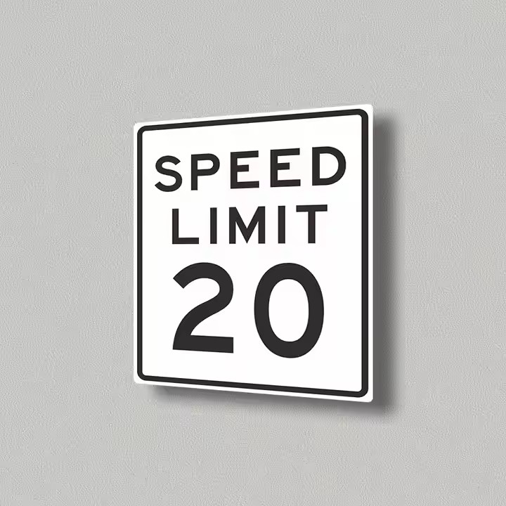 Custom Reflective Road Speed Limit Warning Sign for Traffic Control