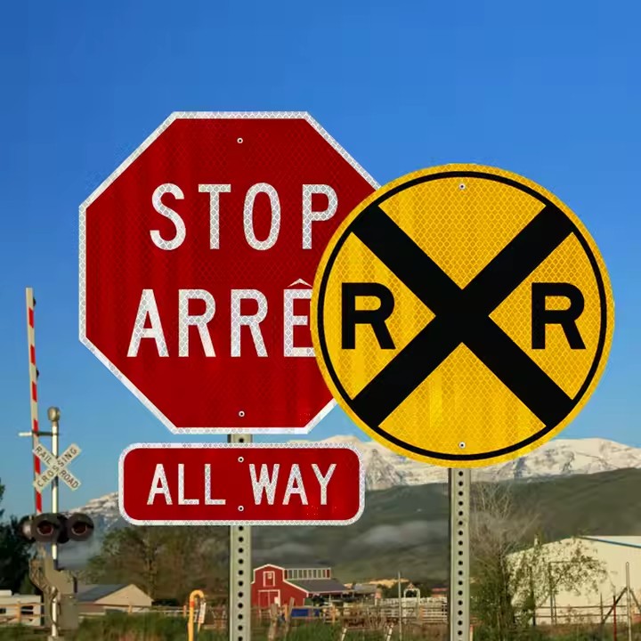 Custom reflective traffic signs with high visibility for road safety