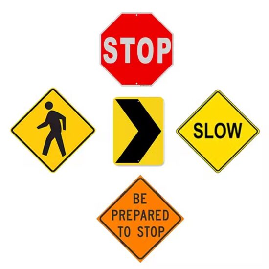 Custom Reflective Traffic Information Warning Sign for Road Safety