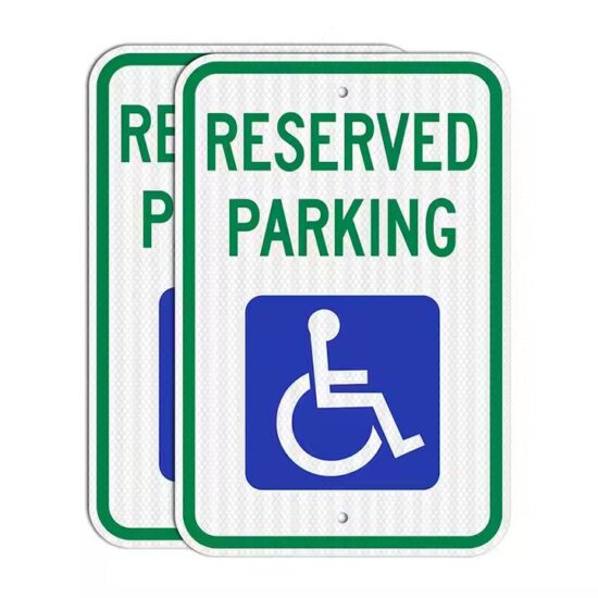 Custom Reflective Aluminum Handicap Parking Sign