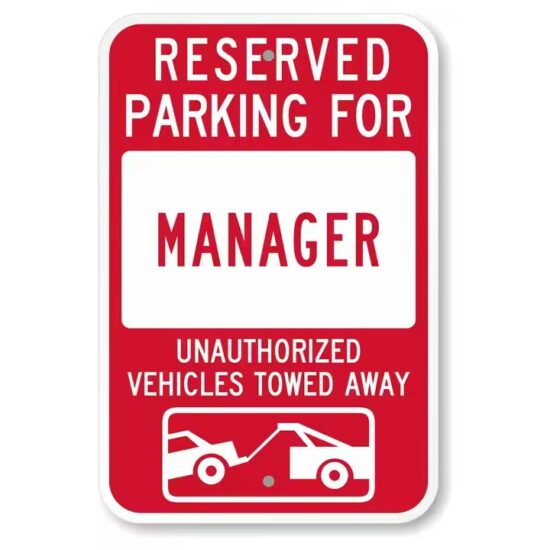 Custom Reflective Reserved Parking Lot Sign in Metal