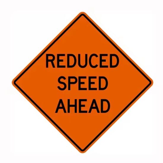 Custom Reflective Orange Aluminum Road Construction Sign