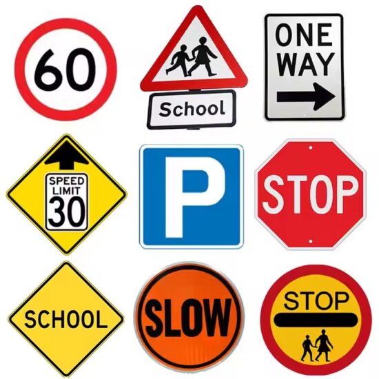 Durable Reflective Road Safety Sign with Custom Graphics