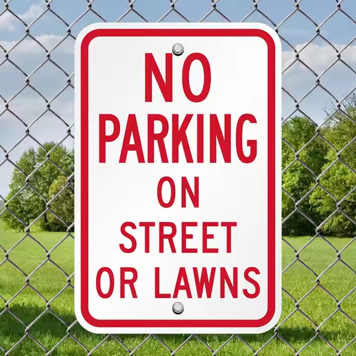 Weatherproof No Parking Traffic Sign Installed Outdoors
