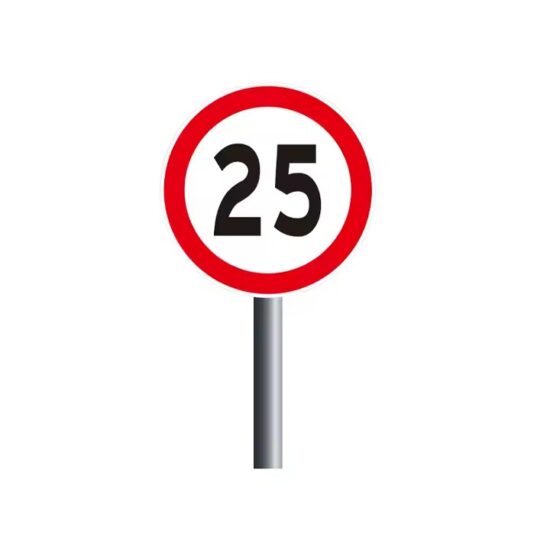 Reflective regulatory traffic sign for road safety and traffic control